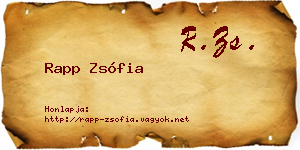 Rapp Zsófia névjegykártya